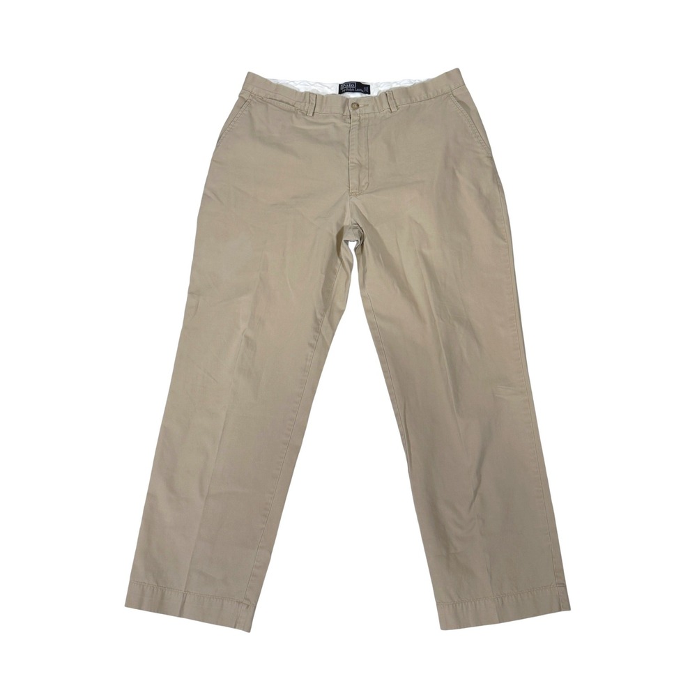Vintage Polo Ralph Lauren Mens Khaki Chino Pants 36x30 Tan Straight Leg Cotton